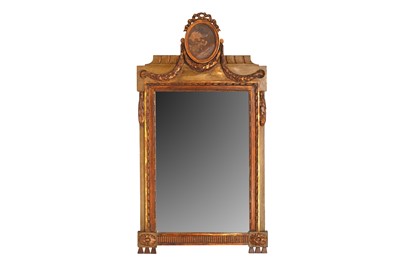 Lot 328 - A CONTINENTAL PAINTED MIRROR, LATE 19TH CENTURY