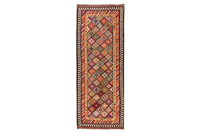 Lot 35 - AN ANTIQUE NORTH-WEST PERSIAN KILIM RUNNER