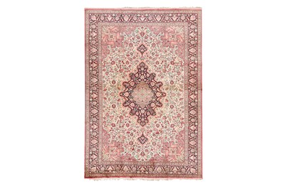 Lot 53 - AN EXTREMELY FINE SILK QUM CARPET, CENTRAL PERSIA