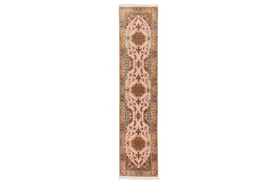 Lot 94 - A VERY FINE PART SILK TABRIZ RUNNER, NORTH-WEST PERSIA