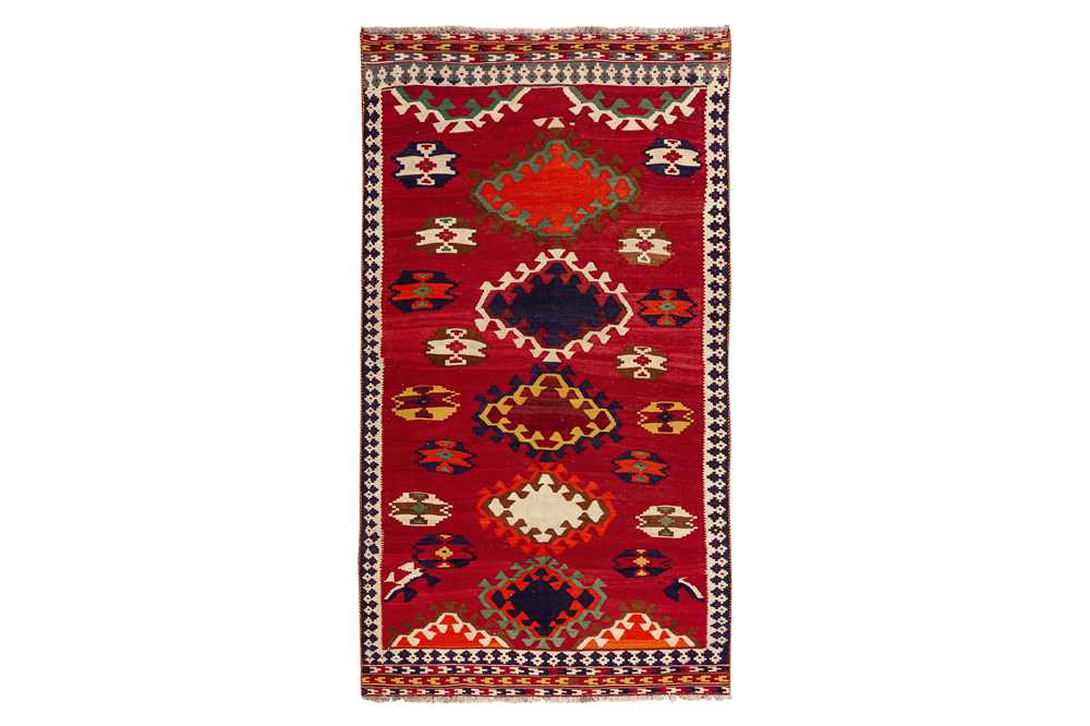 Lot 59 - A FINE QASHQAI KILIM, SOUTH-WEST PERSIA