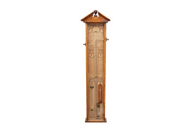 Lot 346 - AN OAK-CASED LATE VICTORIAN ADMIRAL FITZROY BAROMETER
