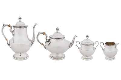 Lot 394 - A mid-20th century American sterling silver four-piece tea and coffee service, Taunton, Massachusetts circa 1960 by Poole