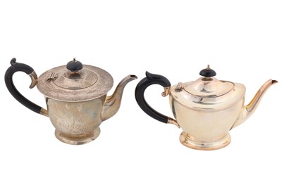 Lot 203 - Two George V/VI sterling silver teapots