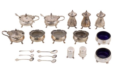 Lot 162 - Two sterling silver cruet sets