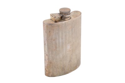 Lot 187 - A mid-20th century American sterling silver spirit or hipflask, circa 1940
