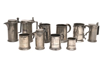 Lot 314 - A GROUP OF ASSORTED EARLY 19TH CENTURY AND LATER PEWTER