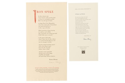 Lot 174 - Heaney (Seamus) Broadsides. (`2)