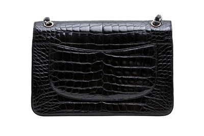 Lot 424 - λ Chanel Black Alligator Jumbo Classic Double Flap Bag