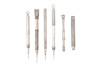 Lot 103 - A GROUP OF SIX SILVER PROPELLING PENCILS BY SAMPSON MORDAN & CO