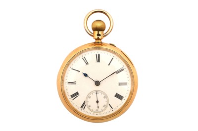 Lot 84 - OPEN FACED POCKET WATCH - 18K GOLD 