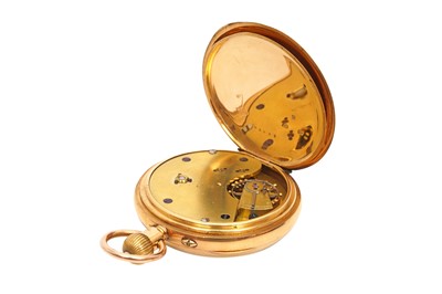 Lot 84 - OPEN FACED POCKET WATCH - 18K GOLD 