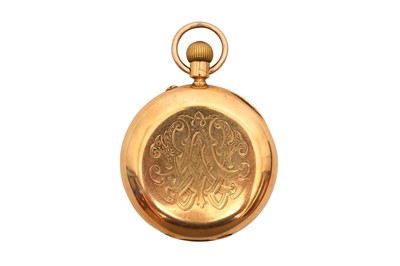 Lot 84 - OPEN FACED POCKET WATCH - 18K GOLD 
