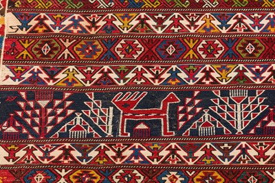 Lot 2 - A TWO SHAHSAVAN FLAT WEAVE SMALL RUGS, NORTH-WEST PERSIA