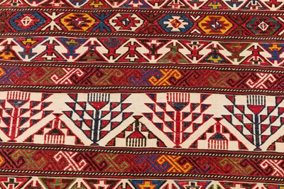 Lot 2 - A TWO SHAHSAVAN FLAT WEAVE SMALL RUGS, NORTH-WEST PERSIA