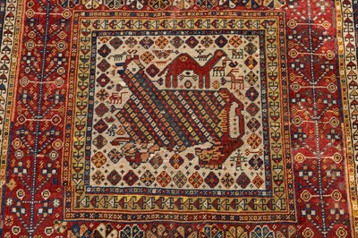 Lot 23 - AN ANTIQUE QASHQAI CARPET, SOUTH-WEST PERSIA
