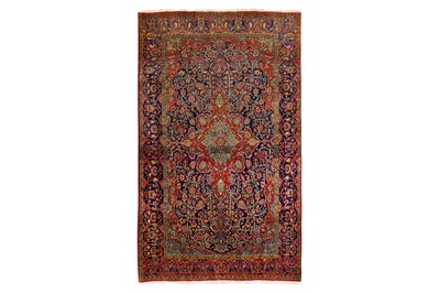 Lot 95 - A VERY FINE ANTIQUE KURK KASHAN RUG, CENTRAL PERSIA