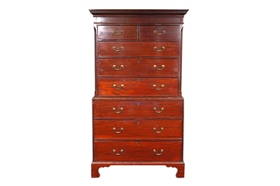 Lot 343 - A GEORGE III MAHOGANY CHEST ON CHEST
