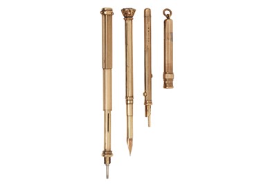 Lot 90 - TWO SAMPSON MORDAN & CO 10CT GOLD COMBINATION PEN & PENCILS