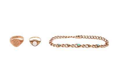 Lot 43 - TWO RINGS AND A BRACELET
