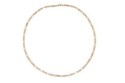 Lot 31 - A 9CT YELLOW GOLD FIGARO CHAIN