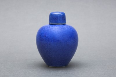 Lot 11 - A RARE CHINESE POWDER BLUE-GLAZED JAR AND COVER