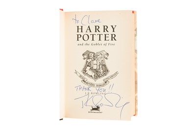 Lot 187 - Rowling. HP and the Goblet of Fire, Inscribed. 2000