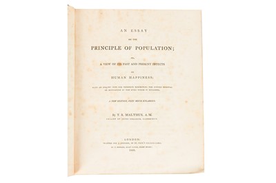Lot 140 - Malthus. An Essay on the Principle of Population...., second ed., enlarged. 1803