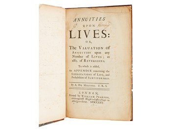 Lot 95 - De Moivre. Annuities upon Lives, first ed, 1725