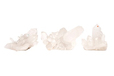 Lot 63 - THREE CLEAR QUARTZ CLUSTERS.