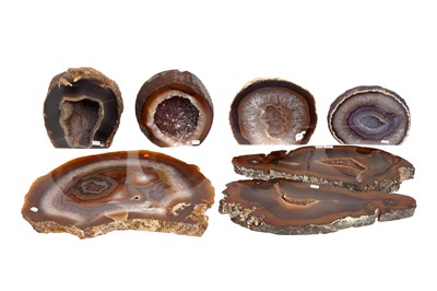 Lot 56 - A GROUP OF AGATE GEODES AND AGATE SLICES