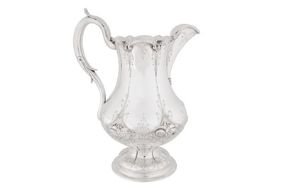 Lot 398 - A large mid-19th century American silver pitcher jug, Boston, Massachusetts circa 1860 by Jones, Shreve, Brown and Co (active circa 1855-60)