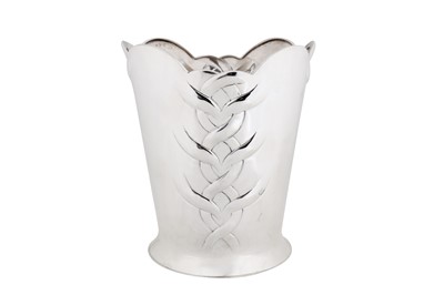 Lot 360 - A late 20th century Italian sterling silver wine cooler, Milan circa 1980 by Poli Mario