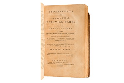 Lot 96 - Dickinson. An Inquiry into the Nature and Causes of Fever ,& Irving Experiments on the Red and Quill Peruvian Bark. 1785