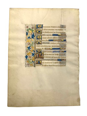 Lot 4 - Leaf from a Book of Hours, Use of Paris, on vellum. Central France, c.1460