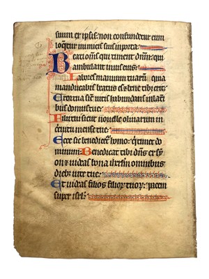 Lot 7 - Leaf from the ‘Reims Psalter’, in Latin, Northern France, mid-thirteenth century