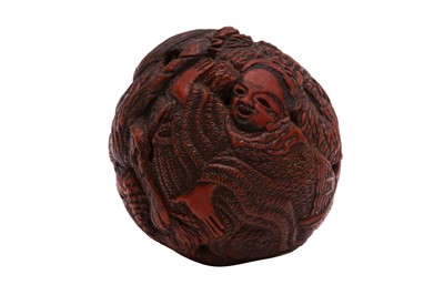 Lot 850 - A JAPANESE CARVED WALNUT NETSUKE (KURUMI), SIGNED SEIMIN