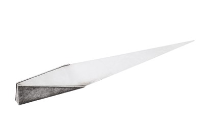 Lot 445 - An Elizabeth II modernist ‘electro textured’ sterling silver paperknife, London 1971 by George Grant McDonald (b. 1947, reg. 25th March 1966)