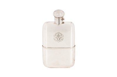 Lot 64 - A large early 20th century Norwegian 830 standard silver spirit hip flask, Bergen circa 1920 by Magnus Aase