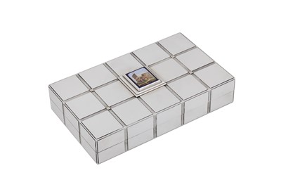 Lot 71 - A late 20th century Italian sterling silver and micro mosaic silver cigarette box, Florence circa 1980, by Fiorenzo Guerrazzi (est. 1954) for Bulgari