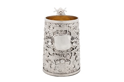 Lot 1 - A late 19th century Chinese export silver mug, Canton circa 1870, marked Feng Zhao Ji