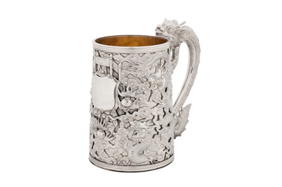 Lot 1 - A late 19th century Chinese export silver mug, Canton circa 1870, marked Feng Zhao Ji