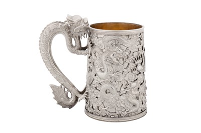 Lot 1 - A late 19th century Chinese export silver mug, Canton circa 1870, marked Feng Zhao Ji