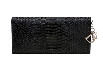 Lot 344 - λ Christian Dior Black Python Chain Clutch