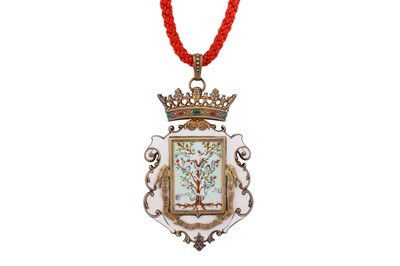 Lot 129 - A mid-20th century Spanish silver gilt and enamel medal, circa 1960 by Cejalvo of Madrid