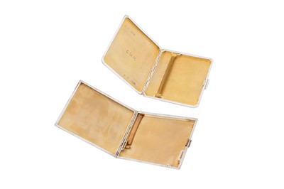 Lot 66 - A George V Art Deco sterling silver and enamel cigarette case, Birmingham 1931 by James Walter Tiptaft