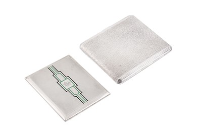 Lot 66 - A George V Art Deco sterling silver and enamel cigarette case, Birmingham 1931 by James Walter Tiptaft
