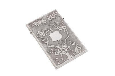 Lot 41 - An early 20th century Chinese export silver card case, Canton circa 1910, marked Yan Chang, retailed by Wing Nam of Hong Kong