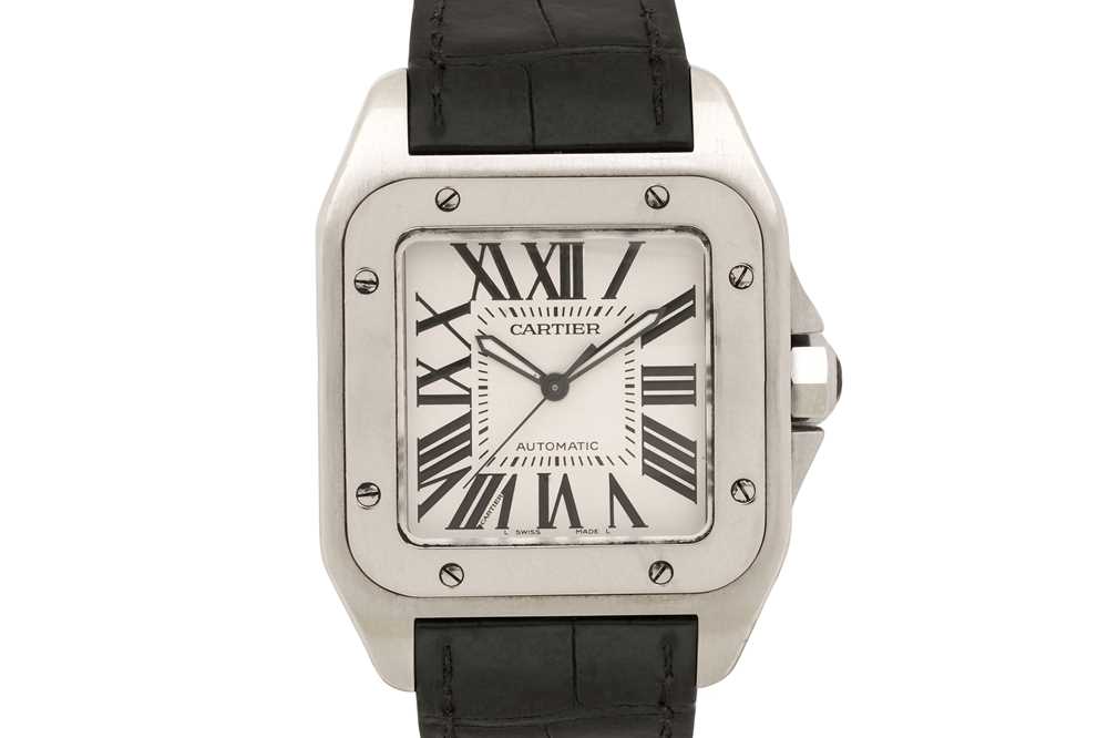 Lot 200 - A MEN'S CARTIER SANTOS 100 XL WRISTWATCH