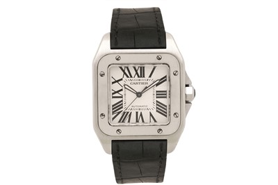 Lot 200 - A MEN'S CARTIER SANTOS 100 XL WRISTWATCH